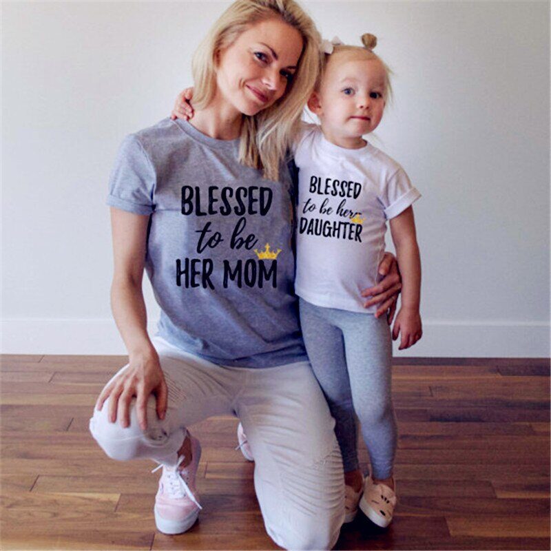 Blessed to be marškinėliai mamai ir dukrai