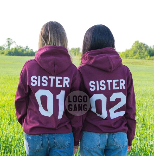 Sister 01 Sister 02 draugių džemperiai